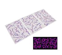 Annadue 3 Pièces Tatouages Temporaires, Art Faux Tatouage Temporaire Autocollants pour Le Maquillage De Fête Danse Festivals De Musique, Fluorescent Dégradé Violet