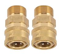 Annadue Adaptateur de Raccord de Nettoyeur Haute Pression M22 en Cuivre Pur 2 Pièces, Adaptateur NPT Femelle vers M22 Mâle de 3/8 Pouces, Raccord de Remplacement pour Tuyau de Nettoyeur Haute