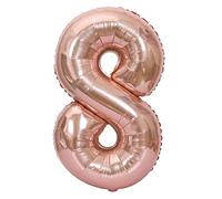Annadue Ballons Numériques en Feuille d'or de 40 Pouces, Grands Ballons en Aluminium de 0 à 9, de Fête pour Décoration de Mariage, d'anniversaire, de Réception-cadeau pour bébé (Numéro 8)