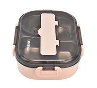 Annadue Boîte à en Acier Inoxydable pour Enfants, Boîte à Déjeuner à 4 Compartiments de 1,3 L avec Bol à Soupe et Ustensiles, Récipient Alimentaire Portable pour les Voyages Scolaires (Rose