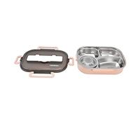 Annadue Boîte à en Acier Inoxydable pour Enfants, Boîte à Déjeuner à 4 Compartiments de 1,3 L avec Bol à Soupe et Ustensiles, Récipient Alimentaire Portable pour les Voyages Scolaires (Rose
