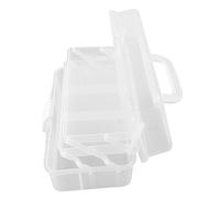Annadue Boîte à Outils Pliante en Plastique à 3 Niveaux avec Poignée pour | Poignée de transport portable, corps visible translucide, couvercle scellé anti-poussière, serrure à l\'épreuve des