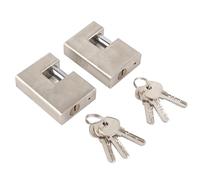 Annadue Cadenas Rectangulaire Robuste, étanche, Antirouille, Monobloc, avec 6 Clés, Protection de Garage, pour Porte de Garage, Portail Extérieur, sécurité Solide en Forme de D