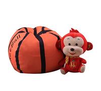 Annadue Chaise de Sac de Haricots de Rangement, Housse de Pouf de 18 Pouces avec Fermeture éclair, Sac de Haricots en Peluche pour Enfants, Jeu de Jouets (Basket-Ball)