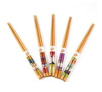 Annadue Coffret Cadeau de 5 Paires de Baguettes Japonaises, Ensemble de Baguettes avec Motif de Demoiselle Crantée, Réutilisables pour les Repas Asiatiques, la Cuisine à Domicile, les Cadeaux de