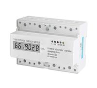 Annadue Compteur d'énergie triphasé, Moniteur de Consommation d'électricité à Montage sur Rail DIN, Compteur 'énergie Numérique LCD 230 V 400 V 5 à 100 A, I pour le Suivi de la Consommation