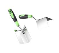 Annadue Couteau à Enduire pour Angles 2 Pièces Acier Inoxydable Intérieur | Poignée en caoutchouc flexible, bords d\'angle de 90 degrés, finition de mastic de réparation murale, outil à main de