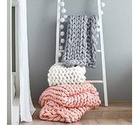 Annadue Couverture Confortable et épaisse en Fil Fait à la Main pour Lit d'animal de Compagnie, Décoration Chaude pour canapé, Chambre à Coucher, Cadeau de Maison (Gray #91)