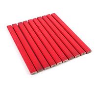 Annadue Crayons de Charpentier Rouge Dur, Crayon Octogonal de 175mm pour le Marquage de la Construction du Bois de Construction, 10 Pièces