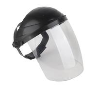 Annadue Écran Facial de Meulage Transparent, Visière de Masque d'écran de sécurité, Protection des Yeux pour le Polissage de Meulage, Couverture Faciale Anti-rayures pour le Travail du Bois (BLACK)