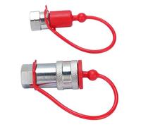 Annadue Ensemble de Coupleurs Hydrauliques à Connexion Rapide 1/4" NPT, Raccords Rapides Hydrauliques en Acier trempé ISO7241-A avec Capuchon Anti-poussière, Raccord Rapide Hydraulique pour