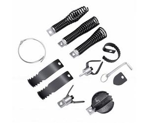 Annadue Ensemble de Fixations pour Serpent de Vidange, 6 Lames de Coupe, 8 Pièces, Kit de Tarière pour Racines d'égout, Graisse, élimination des Bouchons de Cheveux, Compatible avec les Câbles de