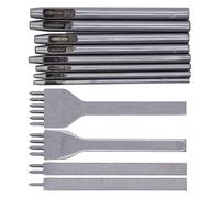 Annadue Ensemble de Poinçons pour Couture du Cuir, 8 Pièces, Outil de Perforation Manuel à Dents Rondes pour l'artisanat du Cuir, 1/2/4/6 Dents, Espacement de 4 Mm, Acier de Précision