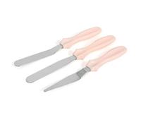 Annadue Ensemble de Spatules de Cuisson en Acier Inoxydable, Spatule à Crème pour Gâteau de qualité Alimentaire, Spatule à Glaçage Réutilisable pour la Cuisson de Gâteaux, 3 Pièces (PINK)