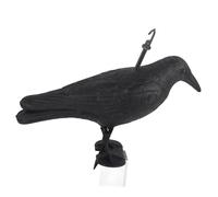 Annadue Faux Corbeau épouvantail Leurre - Répulsif à Oiseaux en Plastique à Plumes Noires pour Extérieur, Jardin, Cour, Dissuasif Durable et Résistant aux Intempéries avec Piquet Suspendu (Couleur
