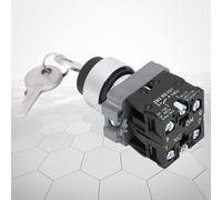 Annadue Interrupteur à clé 2 Positions 22mm Contact argenté pour Panneau de | Contacts plaqués argent, actionneur e verrouillage, conception interne modulaire, boîtier résistant aux chocs