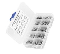 Annadue Jeu de Vis à Tête Cylindrique en Acier Inoxydable 304 avec écrous Hexagonaux et Rondelles, Kit d'assortiment de Vis à Métaux pour Réparation à Domicile, Usage Professionnel (220 pièces