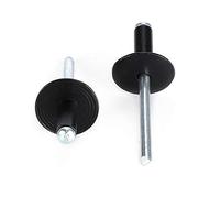 Annadue Kit de Rivets Aveugles en Aluminium 200pcs, Fixations Noires | Attaches à rivets assorties, tailles 3,2 mm, 4,0 mm, 4,8 mm, avec boîte de rangement pour les travaux de réparation