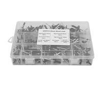Annadue Kit de Rivets Aveugles Noirs, 200 Pièces Haute Résistance Tête | Jeu de fixations aveugles avec Rivets en aluminium, pour le métal, l\'automobile et la réparation à domicile