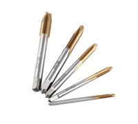 Annadue Kit de Tarauds à Vis Filetés M3 M4 M5 M6 M8 avec Revêtement en Titane HSS, éjection de Copeaux vers l'avant, Ensemble d'outils de Taraudage 5 Pièces pour la Coupe de Nouveaux Filetages et la