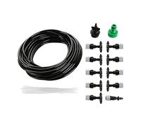 Annadue Kit d'irrigation par Brumisation, Système d'arrosage Automatique de 10 M/32,8 Pieds avec Buses de Tuyau, Connecteurs Rapides, Tube de Distribution pour Plantes, Serre, Patio, Pelouse,