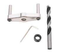 Annadue Kit Gabarit de Perçage Auto-centrant Guide de Perçage Droit (6MM) | Outil de menuiserie en bois, guide de trou réglable, construction en alliage d\'aluminium, plage de serrage de 60 mm,