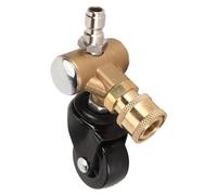 Annadue Lance de Nettoyage de Soubassement en Laiton avec Roue Pivotante | ABS en laiton et acier inoxydable, connexion rapide de 1/4 pouces, nettoyage du fond de voiture, usage domestique commercial