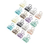 Annadue Lot de 16 Pinces à Reliure Creuses à Queue d'aronde Multicolores à Longue Queue pour Fournitures de Bureau, Pinces à Ressort Galvanisées en Fil de Fer Durable pour l'organisation de (Petite)