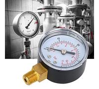 Annadue Manomètre BSPT 1/8" 0-60 Psi 0-4 Bar à Double échelle Mécanique à Montage Inférieur pour Air, et Eau, Boîtier en Métal, Cadran Transparent (0-160psi,0-11bar)
