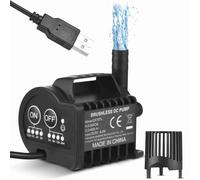 Annadue Mini Pompe à Eau 5 V, 4 Vitesses Marche/arrêt, Fonction d'accélération et de Décélération, 400 L/H, Levage de 9,8 Pieds, Câble USB de 6,5 Pieds, Base à Ventouse pour Réservoir, étang,