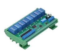 Annadue Module D'extension PLC 8 Entrées 8 Sorties, Carte Relais 24V DIN35 | Module de relais avec isolation optocoupleur, contrôle Modbus RTU, 6 modes de fonctionnement, pour l\'automatisation