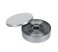 Annadue Moules à Biscuits Ronds en Acier Inoxydable, Ensemble de 12 Moules de Cuisson en Anneau, Moule à Gâteau en Mousse pour Pâtisserie, Moule à Découper les Biscuits, Accessoires de Cuisson