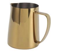 Annadue Mousseur à Lait 304 Acier Inoxydable 400ml Doré (Golden 600ml) | Pichet Latte Art, bec verseur pointu, crémier polyvalent, acier antirouille, facile à nettoyer