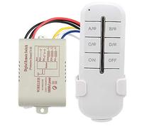 Annadue ON/OFF AC180-240V Récepteur sans Fil Lampe Lumière RF Télécommande Interrupteur, 4 Voies 4x1000W sans Fil Interrupteur à Distance pour l'éclairage Domestique (MR703 Charge à trois voies