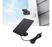 Annadue Panneau Solaire pour Caméra, Chargeur Solaire étanche IP65 5 V 4 W, Haute efficacité pour Caméra de sécurité Extérieure, Compatible Micro USB C, Panneau en Silicium Monocristallin (BLACK)