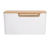 Annadue Petite Boîte de Gestion de Câbles avec Couvercle en Bois - Cache-câble pour Fils TV, Routeur, Ordinateur - Anti-poussière et Dissipation de la Chaleur - Organiseur de Bureau pour la Maison