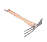 Annadue Petite Houe, Houe à Main en Acier Inoxydable avec Manche en Hêtre, Outil de Râteau de de Jardinage pour Désherber, Creuser, Planter et Cultiver