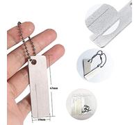 Annadue Pierre à Aiguiser pour Camping Extérieur et Pêche (SILVER) | Outil de poche compact, surface à double grain, trou pour porte-clés, taille-crayon portable, pierre à aiguiser fine