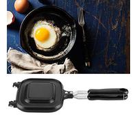 Annadue Poêle à Frire Double Face, Grille-pain pour, Petit-déjeuner, Poêle Antiadhésive Multifonction, à Frire pour Cuisinière électrique, Camping, Camping-car