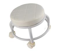 Annadue Pouf Roulant, Tabouret Repose-Pieds en Mousse à Mémoire de Forme Haute densité, Roues Silencieuses, Tabouret de Siège Double Couche pour Bureau Familial (Blanc Laiteux)