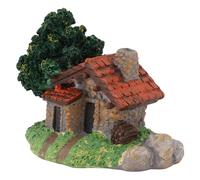 Annadue Résine Paysage Maison Figurine pour Jardinage Domicile (Small | Cabane de village miniature, accent de jardin de fées, artisanat en résine détaillé, décor de bonsaï compact, scène