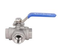 Annadue Robinet à Tournant Sphérique de Type L en Acier Inoxydable 304 de 3/4 Pouces, Filetage NPT Femelle à 3 Voies, Conception Compacte et Durable pour les Systèmes de Tuyauterie d'eau, de Gaz et