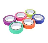 Annadue Ruban Adhésif, 6 Pièces de Ruban en Tissu de Coton Fluorescent, Réactif aux UV pour les Performances sur Scène, d'avertissement Lumineux, Décoratif 6 Couleurs pour la Maison