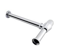 Annadue Siphon à Bouteille Rond en Tube d'évier en Alliage de Zinc chromé, Hauteur Réglable G1 1/4", évacuation des Déchets de Cuisine, Pièce de Plomberie Durable Résistante à la Corrosion pour
