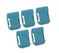 Annadue Support de Rangement pour Batteries 18V, Lot de 5 (Cyan) | Boîtier de support de batterie avec fente de ceinture, support ABS + PC Durable pour 18V, support mural