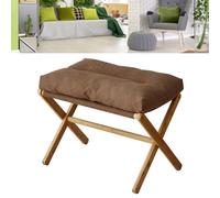 Annadue Tabouret de Pied Pliable avec Pied en X, Repose-Pieds Multifonctionnel Moderne avec Coussin Doux pour Salon, Chambre à Coucher, Bureau (Café)