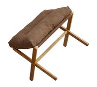 Annadue Tabouret de Pied Pliable avec Pied en X, Repose-Pieds Multifonctionnel Moderne avec Coussin Doux pour Salon, Chambre à Coucher, Bureau (Café)