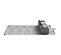 Annadue Tapis de Rangement pour Couteaux de Cuisine, Tapis de Rangement en Silicone, Résistant à la Chaleur, Antidérapant, Fente à Poignée Souple, Organisateur de -Tiroir, Plateau à Couverts pour