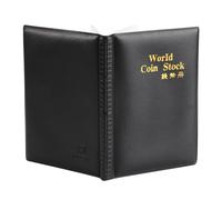 Annadue World Classeur de Rangement pour Pièces de Monnaie, 120 Pochettes, 10 Pages, Album pour Pièces de Monnaie à Collectionner, Livre Porte- avec Pochettes pour, Classeur Vert pour (Black)