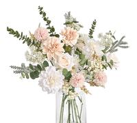 Anna's Whimsy 10 Pcs Fleurs Artificielles Deco, Bouquet de Fleur, Bouquet Artificielle Haut de Gamme pour Mariage Maison Cuisine Jardin Fête Décoration (Champagne)